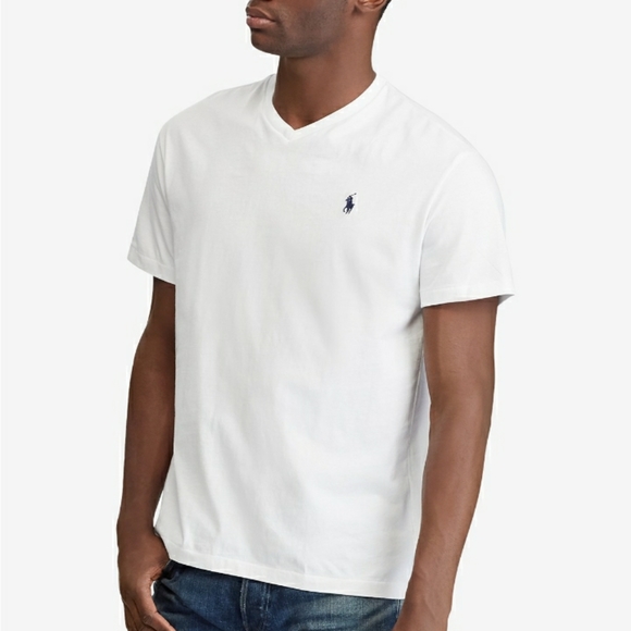 Polo Ralph Lauren White Vneck Tshirt - Picture 2 of 5